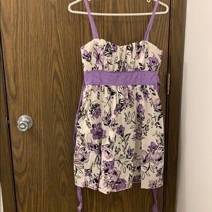 Purple and white floral sundress